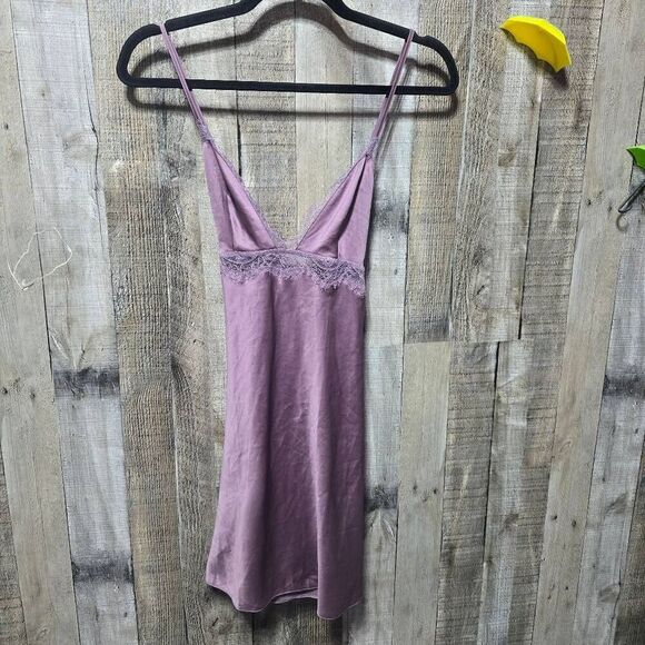 Victoria's Secret Purple Satin Babydoll Lingerie Slip Dress - Picture 1 of 5